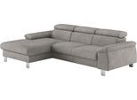 Ecksofa COTTA "Komaris L-Form, B: 244 cm", elephant, B:244cm H:72cm T:166cm, 94% POLYESTER (PES) 6%POLYAMID (PA), Sofas, Ecksofa, mit Kopfteilverstellung, optional Bettfunktion, Bettkasten & Licht