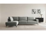 Ecksofa OTTO HOME "Casina", grau (dolphin), B:289cm H:85cm T:210cm, 90%Polyester, 10% Nylon, Sofas, Ecksofa, mit abgerundeter Ottomane, in einem weichen Chenille-Stoff