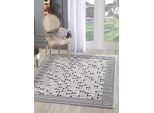 Teppich SANAT "Harmony 3207, auch als Läufer" Gr. 4, grau (hellgrau), B:160cm H:12mm L:220cm, Kunstfaser, Teppiche, Teppich, Wohnzimmer, Kurzflor, modern, Karo, Schlafzimmer