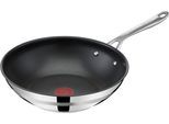 Wok TEFAL "Jamie Oliver E31019 Cook Smart", grau (edelstahl), B:29,4cm H:11,5cm L:49,1cm Ø:28cm, Pfannen, Wok, Antihaftversiegelung, Thermo-Signal, Induktion, Ø 28 cm