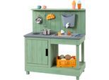 Outdoor-Spielküche MUDDY BUDDY "Mud Expert, eukalyptus", braun (eukalyptus), Spielküchen, KinderB:80cm H:90cm T:40cm, Holz, B:80cm H:90cm T:40cm
