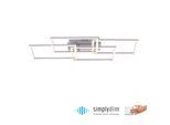 JUST LIGHT LED Deckenleuchte "IVEN", grau (stahlgrau), 4, 1 Stk., Leuchten, Memory, nach Trennung vom Netz, LED Deckenleuchte