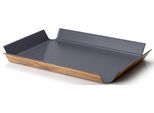 Tablett CONTINENTA, grau (grau, holzfarben), B:40cm L:54,5cm, Holzwerkstoff, Tabletts