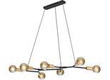 TRIO LEUCHTEN Pendelleuchte "CROSS", schwarz, 7, H: 150cm, Leuchten, Höhenverstellbar, Leuchtmittel tauschbar, Pendelleuchte