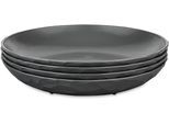 Speiseteller KOZIOL "CLUB PLATE", grau (nature ash grau), B:22cm H:3,5cm L:22cm, Kunststoff, Speiseteller, Speiseteller, Teller Set, 4-tlg., spülmaschinengeeignet, melaminfrei, 220 mm