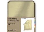 Bettbezug SCHLAFGUT "Woven Satin", gelb (gelb mid), B:155cm L:220cm, Mako-Satin, Obermaterial: 100% Baumwolle, Bettbezüge, besonders dicht gewebt, Mix & Match: passender Kissenbezug erhältlich