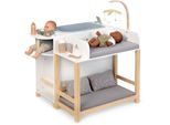 Puppen Pflegecenter MUSTERKIND "Viola, weiß/natur/grau", weiß (weiß, natur, grau), Puppenmöbel, KinderB:70cm H:87cm T:60cm, Holz, aus Holz und Musselin-Stoff, B:70cm H:87cm T:60cm