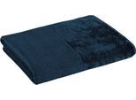 Duschtuch MÖVE "MÖVE Bamboo Luxe", blau (deep lake), B:80cm L:150cm, Frottier, Obermaterial: 60% Baumwolle, 40% Viskose, Handtücher, mit seidig glänzenden Bordüren