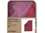 Bettbezug SCHLAFGUT "Premium Bettbezug Woven Fade Satin (1 St)", bunt (rot deep, lila deep), L:200cm, Mako-Satin, Obermaterial: 100% Baumwolle, Bettbezüge, Ton-in-Ton Reißverschluss, Fadendichte von 300tc, Streifen, OEKO Tex