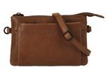 Umhängetasche X-ZONE, Mädchen, Gr. B/H/T: 17cm x 12cm x 1cm onesize, braun (cognac), Leder, leicht glänzend, unifarben, Taschen Umhängetasche, echt Leder