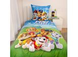 Bettwäsche PAW PATROL "Paw Patrol", bunt, B/L: 135cm x 200cm, 1 Stk., 1 Stk., Renforcé, B/L: 80cm x 80cm, 2 Stk., Renforcé, Obermaterial: 100% Baumwolle, Bettwäsche, Bettwäsche, Glow in the Dark