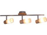 NÄVE Deckenleuchte "Todtnau", beige (natur), 3, Ø 5cm H: 5cm, 1 Stk., Leuchten, Deckenleuchte 3flg,excl.3x E14 max. 5W,Holz/Metall,natur/chrom, Deckenstrahler