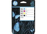 HP Tintenpatrone "HP original Druckertinte 963 4er-Pack", bunt (schwarz, cyan, magenta, gelb), Tintenpatronen, Instant Ink, cyan/magenta/yellow/schwarz