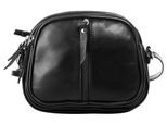 Umhängetasche CLUTY, Mädchen, Gr. B/H/T: 18cm x 16cm x 4cm onesize, schwarz, Leder, unifarben, Taschen Umhängetasche, echt Leder, Made in Italy