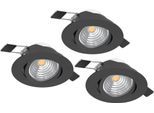 EGLO Deckenleuchte "SALICETO", schwarz, Ø 8,8 H: 4,2cm, 1 Stk., Leuchten, LED, Einbaupot, Wohnzimmerleuchte, 4,2x8,8x4,2cm, Ausschnitt 6,8cm, LED Einbaustrahler LED Deckeneinbaustrahler