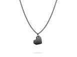 Kette mit Anhänger LIEBESKIND BERLIN "Schmuck Edelstahl Urban Heart Herz", schwarz, Halsketten, Damen, Edelstahl, L: 45 B: 1mm, B:1mm