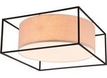 TRIO LEUCHTEN Deckenleuchte "ROSS, 3-flammige Deckenlampe mit Stoffschirm 50x50 cm Höhe 22 cm", schwarz (schwarz matt beige), 3, H: 22,5cm, 1 Stk., Leuchten, Deckenlampe exkl 3x E27 max 25W Metall schwarz Stoffschirm beige, Deckenleuchte