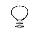 Kette mit Anhänger "Tina", Damen, Gr. onesize, Metall, schwarz, COLLEZIONE ALESSANDRO, Basic, Halsketten, mit drei Anhängern