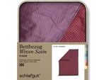 Bettbezug SCHLAFGUT "Premium Bettbezug Woven Fade Satin (1 St)", bunt (rot deep, lila deep), B:155cm L:220cm, Mako-Satin, Obermaterial: 100% Baumwolle, Bettbezüge, Ton-in-Ton Reißverschluss, Fadendichte von 300tc, Streifen, OEKO Tex