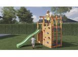 Spielturm FUNGOO "Climbing Star2", braun (grün), Spieltürme, KinderB:195cm H:225cm T:386cm, Holz, Metall, Polyethylen, mit Schaukel & Rutsche, Klettererweiterung, B:195cm H:225cm T:386cm