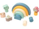 Spielbausteine STERNTALER "Regenbogen Holzbausteine blau", blau, Spielbausteine, Kinder, Holz, FSC - schützt Wald - weltweit