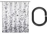 Duschvorhang "»Tosi«", bunt (mehrfarbig), B:180cm H:200cm, Kunststoff, Polyester, SCHÖNER WOHNEN-KOLLEKTION, Duschvorhänge, aus recyceltem Polyester, Terrazzo-Design, mit 16 Duschvorhangringen