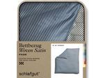 Bettbezug SCHLAFGUT "Premium Bettbezug Woven Fade Satin (1 St)", blau (grau light, blau mid), B:200cm L:200cm, Mako-Satin, Obermaterial: 100% Baumwolle, Bettbezüge, Ton-in-Ton Reißverschluss, Fadendichte von 300tc, Streifen, OEKO Tex