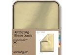 Bettbezug SCHLAFGUT "Woven Satin", gelb (gelb mid), L:200cm, Mako-Satin, Obermaterial: 100% Baumwolle, Bettbezüge, besonders dicht gewebt, Mix & Match: passender Kissenbezug erhältlich