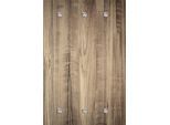 Garderobenleiste QUEENCE "Holzoptik", braun, B:80cm H:120cm T:5cm, Acrylglas, Edelstahl, Garderobenhalter, mit 6 Haken, 80 x 120 cm