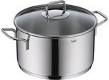 Kochtopf SILIT "Extra Cook, mit Glasdeckel", grau (edelstahl), B:26,8cm H:16,5cm L:32,3cm Ø:24cm, Töpfe, Kochtopf, SiliTherm Universalboden, induktionsgeeignet, spülmaschinengeeignet