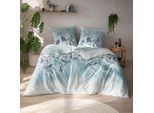Bettwäsche ESTELLA "Soraia", azur, B/L: 135cm x 200cm, 1 Stk., 1 Stk., Satin (Bio-Baumwolle), B/L: 80cm x 80cm, Satin (Bio-Baumwolle), Obermaterial: 100% Baumwolle, Bettwäsche, Bettwäsche