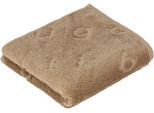 Badetuch BUGATTI "Trentino", braun (camel), B:67cm L:140cm, Walkfrottier, Baumwolle, Handtücher, Badetuch, all over Logoeinwebung