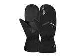 Fäustlinge REUSCH "Marisa Mitten", Damen, Gr. 7, schwarz-weiß (schwarz, weiß), 87% Polyester, 13% Lederimitat, mehrfarbig, Handschuhe Fäustlinge, mit wärmender TecFill-Isolierung