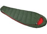 Mumienschlafsack HIGH PEAK "Schlafsack Pak 1000 Eco", grün (grün, rot), Schlafsäcke, B/L: 80cm x 220cm, Reißverschluss links, Obermaterial: 100% Polyester. Füllung: 100% Polyester. Innenfutter: 100% Polyester, L:220cm