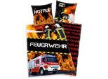 Kinderbettwäsche "Feuerwehrmann Sam", rot (rot, schwarz), B/L: 135cm x 200cm, 1 Stk., 1 Stk., Renforcé, B/L: 80cm x 80cm, 2 Stk., Renforcé, Obermaterial: 100% Baumwolle, HERDING YOUNG COLLECTION, Bettwäsche, mit Feuerwehrmann Motiv
