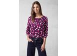Langarmbluse CECIL, Damen, Gr. XXL (46), rosa (beloved berry), Stoff, 100% Viskose, bedruckt, normal normal, Rundhals, Bündchen, Blusen, aus softer Viskose
