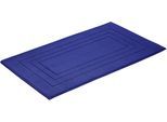 Badematte VOSSEN "Feeling" Gr. 4, blau (reflex blau), H:10mm, Baumwolle, Badematten, Badematte, Badteppich, Uni-Farben, mit Bordüre, Hoch-Tief Effekt, reine Baumwolle