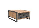 Mid.you , Naturfarben, Schwarz , Holz, Metall , Akazie , massiv , 5 Schublade(n) Schubladen , quadratisch , 90x47x90 cm , Stauraum ,