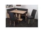 P & B , Anthrazit, Sonoma Eiche , Holz, Textil , Buche , massiv , Uni , 165x89x125 cm , Esszimmer, Essgruppen