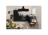 Respekta , Grau, Schwarz , Holzwerkstoff , 3 Schublade(n),1 Schublade(n) Schubladen , seitenverkehrt montierbar, nur wie online abgebildet bestellbar , A , 260x200 cm , Made in Germany , links aufbaubar, rechts aufbaubar , Küche, Küchenblöcke, Eckküchenblöcke