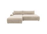 Trendmanufaktur , Creme , Textil , Füllung: Schaumstoff , 253x167 cm , Made in Europe , Schlafen auf Sitzhöhe, Rücken echt, Armteil links , Wohnzimmer, Sofas & Couches, Schlafsofas, Schlafsofas