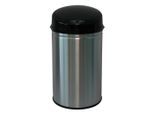 Echtwerk , Schwarz, Silberfarben , Metall , 30 l , 31x61.5x31 cm , Haushalt, Entsorgung, Abfalleimer, Mülleimer
