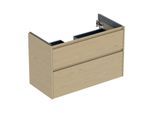 Geberit Renova Plan Waschtisch-Unterschrank 504032PS1 2 Schubladen, Korpus/Front Eiche natur / Melamin Holzstruktur, Breite 94,8 cm