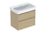 Geberit Renova Plan Waschtisch-Set 504037PS1 mit Unterschrank, Korpus/Front Eiche natur / Melamin Holzstruktur, Breite 75 cm