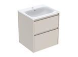 Geberit Renova Plan Möbel-Waschtisch-Set 504038DB8 Breite 55cm, Korpus/Front sandgrau / lackiert seidenmatt, Waschtisch weiß / KeraTect
