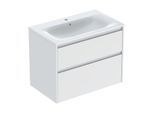 Geberit Renova Plan Möbel-Waschtisch-Set 504040008 Breite 80cm, Korpus/Front weiß / lackiert seidenmatt, Waschtisch weiß / KeraTect