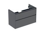 Geberit Renova Plan Waschtisch-Unterschrank 504032JK1 2 Schubladen, Korpus/Front lava / lackiert seidenmatt, Breite 94,8 cm