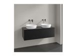 Villeroy und Boch Antao Waschtisch-Unterschrank K35050PD 120x36x50cm, Hahnloch, Waschbeckenplattenfarbe Lack, black matt lacquer