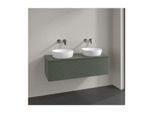 Villeroy und Boch Antao Waschtisch-Unterschrank K35150HL 120x36x50cm, Hahnloch, Waschbeckenplattenfarbe Lack, leaf green matt lacquer