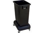 eurokraft pro Wertstoffsammler mit Fahrwagen, schwarz, 60 Liter